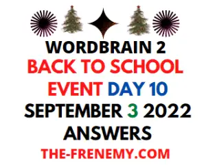WordBrain 2 Back To School Event Day 10 September 3 2022 Answers