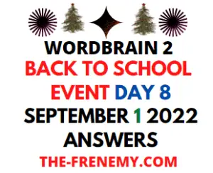 WordBrain 2 Back To School Event Day 8 September 1 2022 Answers