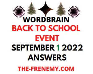 WordBrain Back To School Event September 1 2022 Answers