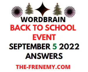 WordBrain Back To School Event September 5 2022 Answers
