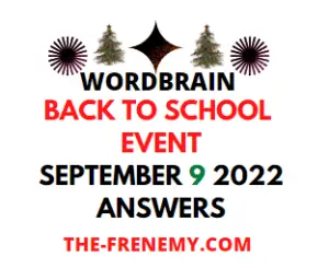 WordBrain Back To School Event September 9 2022 Answers and Solution