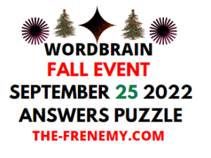 WordBrain Fall Event September 25 2022 Answers and Solution