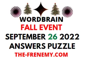 WordBrain Fall Event September 26 2022 Answers and Solution
