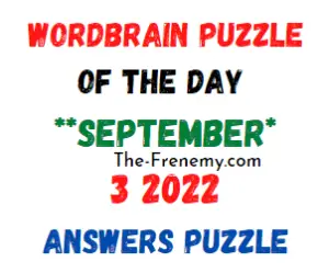WordBrain Puzzle of the Day September 3 2022 Answers