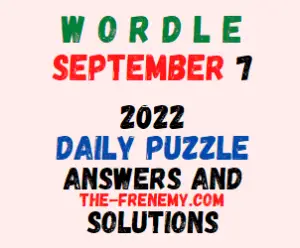 Wordle September 7 2022 Answers Puzzle and Solution