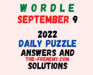 Wordle September 9 2022 Answers Puzzle and Solution
