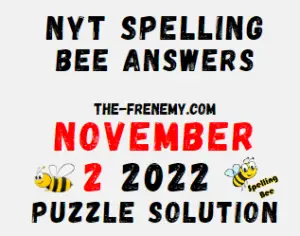 Nyt Spelling Bee November 2 2022 Answers Puzzle