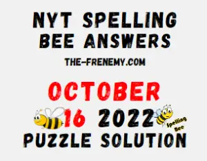 Nyt Spelling Bee October 16 2022 Answers Puzzle