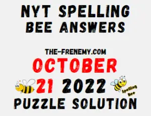 Nyt Spelling Bee October 21 2022 Answers Puzzle for Today