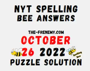 Nyt Spelling Bee October 26 2022 Answers Puzzle for Today