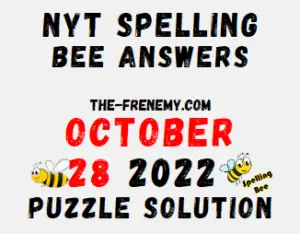Nyt Spelling Bee October 28 2022 Answers Puzzle for Today