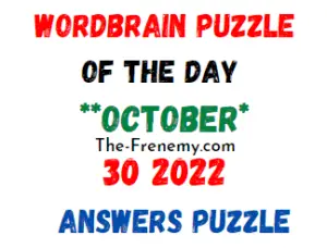 WordBrain Puzzle of the Day October 30 2022 Answers and Solution