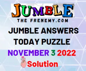 Daily Jumble November 3 2022 Answers and Solution