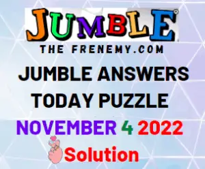 Daily Jumble November 4 2022 Answers and Solution