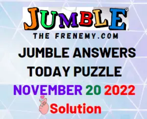 Jumble November 20 2022 Answers and Solution