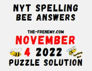 New York Times Spelling Bee November 4 2022 Answers and Solution