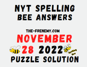 Nyt Spelling Bee Answers November 28 2022 Solution