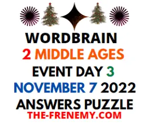 WordBrain 2 Middle Ages Day 3 November 7 2022 Answers and Solution