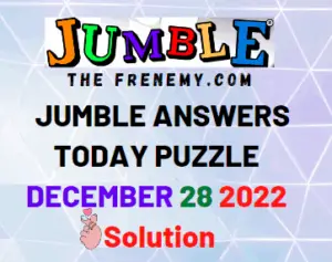 Jumble December 28 2022 Answers and Solution