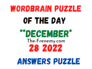 WordBrain Puzzle of the Day December 28 2022 Answers and Solution