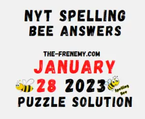 NYT Spelling Bee Answers January 28 2023 Solution