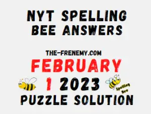 NYT Spelling Bee Answers for February 1 2023 Solution