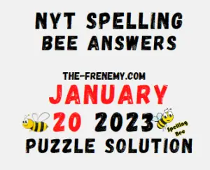 NYT Spelling Bee Answers for January 20 2023 Solution