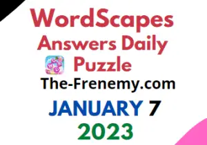 Wordscapes Daily Puzzle Challenge January 7 2023 Answers and Solution