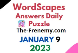 Wordscapes Daily Puzzle Challenge January 9 2023 Answers and Solution