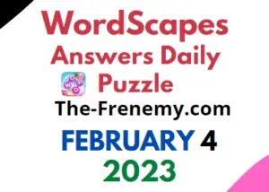 Wordscapes February 4 2023 Daily Puzzle Answer for Today