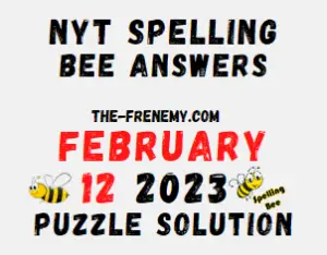 NYT Spelling Bee Answers for February 12 2023 Solution