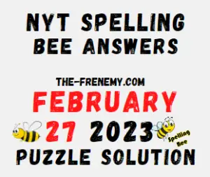 Nyt Spelling Bee Answers for february 27 2023 Solution