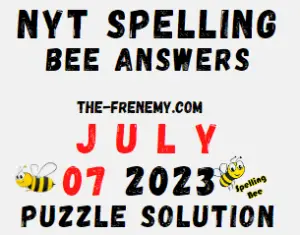 NYT Spelling Bee Answers for July 7 2023